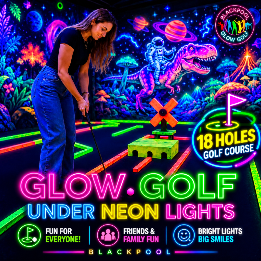 crazy glow golf in blackpool